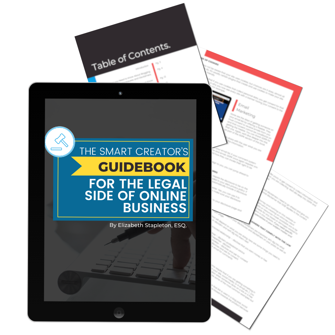The Smart Creator's Guidebook for the Legal Side of Online Business on a tablet